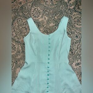 Vintage Green Gingham Sleeveless Top